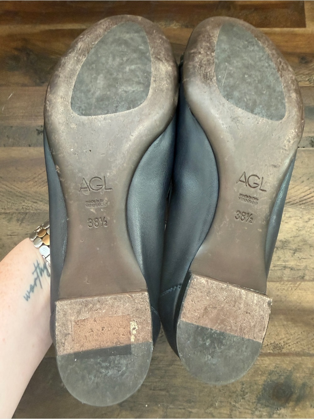AGL Monika Cap Toe Ballet Flat Womens 8 / 38.5 Classic Leather Made in Italy - Picture 5 of 7